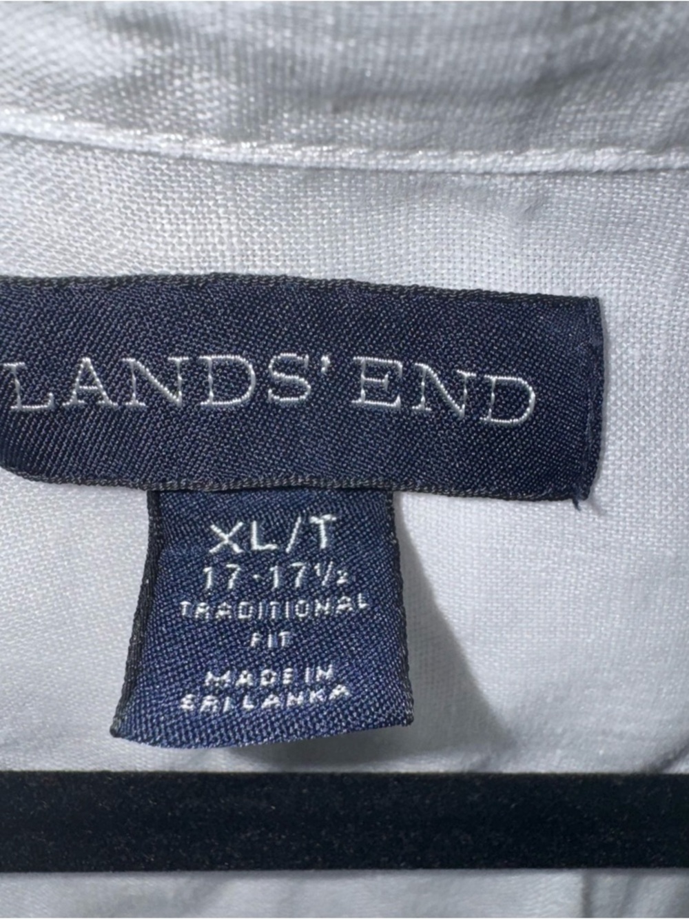 XLT Lands' End White Short-Sleeve Button-Down Linen Shirt - Picture 10 of 10